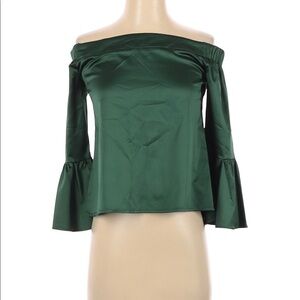 Issue Dark Green Off The Shoulder Top S